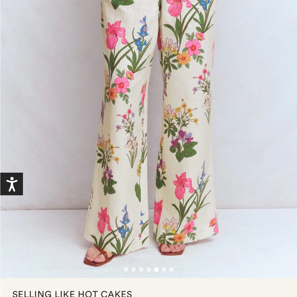 Boden linen pants NWT Kensington linen pants  8 Wide-Leg Floral current $220
